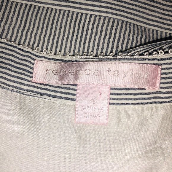 Rebecca Taylor Silk Appliqué Seersucker Sleeveless Dress Sz S Sundress - Picture 9 of 11